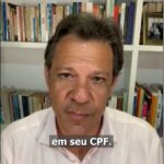 A imagem mostra um instante do vídeo forjado do ministro Haddad usado por golpistas para enganar pessoas