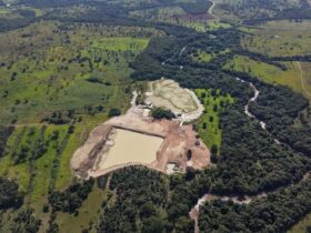 Imagem de satélite de garimpo supostamente ilegal em fazenda localizada na Cidade de Goiás