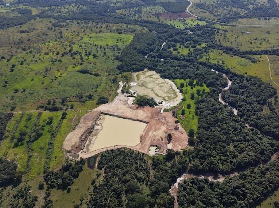Imagem de satélite de garimpo supostamente ilegal em fazenda localizada na Cidade de Goiás